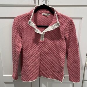 Wallflower- Pink Quilted Pullover with White Trim